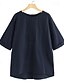 preiswerte Hemden-Damen Hemd Bluse Baumwoll-Leinen-Hemden Einfach Modern Lässig Halbarm Rundhalsausschnitt Normale Oberteile Täglich Ausgehen Asymmetrisch Schwarz Weiß Blau Khaki Grau Sommer