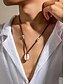 baratos Jóias Masculinas-colar de concha de cauri boho masculino – pingente de cordão de couro feito à mão com contas, estilo surfista de praia, gargantilha tribal ajustável para verão, viagens e uso casual