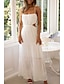 economico Abiti da festa-Per donna Abito Midi Abito Bianco Abito da laurea Abito Sottoveste Moda Moderno Compleanno Ferie Data Vestibilità regolare Semplice Senza Maniche Spalline sottili Bianco Verde chiaro Arancione Estate