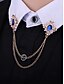 cheap Men&#039;s Ties &amp; Bow Ties-Vintage Blue Gem Collar Chain Brooch – Elegant Double Chain Lapel Pin for Men &amp; Women, Gothic Victorian Style Shirt &amp; Suit Accessory, Formal Wedding &amp; Party Jewelry
