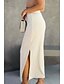 abordables Jupes décontractées-Femmes Jupe Moulant Occasionnel Midi Taille Basse Jupes Uni Fendu Micro-Élastique Rue Sortir Noir Blanche Chameau Été Polyester