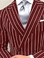 cheap Homecoming Suits-Men&#039;s Wedding Homecoming Suits Peak Black Burgundy Fashion Business Striped Plus Size 2 Piece Double Breasted Six-buttons
