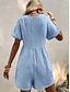 preiswerte Kunst &amp; Design Jumpsuit-Damen Jumpsuit Aktive Einfarbig Kurzarm V-Ausschnitt Tasche Urlaub Täglich Reguläre Passform Schwarz Grün Aprikose Sommer