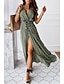 abordables Robes fleuries décontractées-Femme Robe mi-longue Robe casual robe boheme Classique Vacances du quotidien Standard Pois Manche Courte Col V Noir Rose Claire Vert Eté