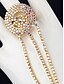 abordables Bracelet pour femme-Bracelet chaîne de luxe en strass avec anneau – bijoux scintillants pour femmes, parfaits pour les mariages, les fêtes et les galas