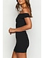 preiswerte Abschlusskleider-Damen Minikleid Weißes Kleid Abschlusskleid Heimkehr-Kleid Bodycon Mode Reifen Abschlussfeier Date Ausgehen Normale Passform Einfach Ärmellos Ein-Schulter Schwarz Weiß Leicht Blau Sommer