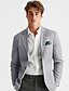 billige Herre Elite Ydertøj-Herre Blazer i hør Jakkesæt Bryllup Jubilæum Ferierejse Elegant Neutral Forår &amp; Vinter Bomuld Linned Helfarve Knapper comfy Enkeltbrystet med én knap Blazer Hvid Navyblå Beige Grå