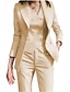 cheap Mom&#039;s Pant Suits-3 Piece Mother of the Bride  Elegant Simple Shirt Collar Ankle Length Polyester Long Sleeve with Solid Color