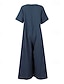 billige ferie jumpsuit-Dame Normal Kjeledresser Gatemote Helfarge Kortermet Firkantet hals Gate Ut på byen Normal Gul Vin Militærgrønn Sommer