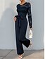 billiga Mammas jumpsuits-Jumpsuit  Byxdress Mor-till-Bride Elegant Avslappnad Juvelhals Golvlängd Polyester Lång Ärme med Spets
