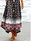 abordables Robes Boho-Femmes Robe maxi Robe d&#039;Été Robe trapèze Vacances Boho Chaussures de plage Soirée Plage Coupe Standard A Ombre Fleuri Graphique Sans manches Col en V Noir Été Printemps