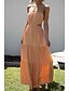 economico Abiti da festa-Per donna Abito Midi Abito Bianco Abito da laurea Abito Sottoveste Moda Moderno Compleanno Ferie Data Vestibilità regolare Semplice Senza Maniche Spalline sottili Bianco Verde chiaro Arancione Estate