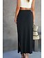 abordables Jupes décontractées-Femmes Jupe Moulant Occasionnel Midi Taille Basse Jupes Uni Fendu Micro-Élastique Rue Sortir Noir Blanche Chameau Été Polyester