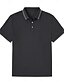abordables Polo élite pour-Homme Polo Travail Rue Classique Manche Courte Vacances Mode Couleur Unie Rayé Boutons Rayure-garniture Été Printemps Noir Blanche Gris clair Polo