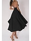 voordelige Afstudeerjurken-Dames Halflange jurk Witte jurk Afstudeerjurk Slipdress Modieus Verjaardag valmistuminen Uitgaan Normale pasvorm Effen Mouwloos Spaghettibandjes Zwart Wit Rood Groen Zomer