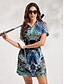 cheap Golf Dresses-Women&#039;s Golf Dress Dark Navy Light Blue Short Sleeve Sun Protection Dress Paisley Ladies Golf Attire Clothes Outfits Wear Apparel