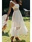 abordables Robes de Diplôme-Femmes Robe Midi Robe Blanche Robe de remise des diplômes Élégant Mode Moderne Vacances Anniversaire Sortir Coupe régulière Uni Sans manches Col en U Blanche Été