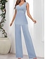 preiswerte Unter 129,99 $-Kleid Sets Brautmutterkleid Hochzeitsgast Elegant Einfach V-Ausschnitt Bodenlänglich Polyester Langarm mit Einfarbigkeit
