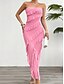 preiswerte Weiße Freizeitkleider-Damen kleid lang Weißes Kleid Ballkleid abendkleider Cocktailkleid Modisch Modern festliche kleider damen Hochzeit Party Besondere Anlässe Regular Fit Glatt Ärmellos Trägerlos Weiß Rosa Blau Grün