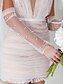 voordelige Dameshandschoenen-elegante doorschijnende parel bruidshandschoenen – lange tule bruidshandschoenen voor dames, vintage mesh vingerloze mouwen, formeel feest &amp; speciale gelegenheid accessoire