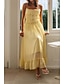 preiswerte Weiße Freizeitkleider-Damen Midikleid Weißes Kleid Unterkleid Mode Abschlussfeier Date Ausgehen Normale Passform Einfach Ärmellos Spaghettiträger Weiß Gelb Sommer