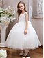 baratos Vestidos para Menina das Flores de Casamento-Vestido de Daminha de Flores Longo até o Tornozelo Quinceanera Sofia Rapunzel Meninas Vestido Fofo de Festas Tule com Aplicações Mini Vestido de Noiva de 3 a 16 Anos