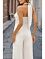 preiswerte Party-Overalls-Damen Normal Overall Elegant Einfarbig Ärmellos Neckholder Rückenfrei Party Normale Passform Schwarz Weiß Rote Sommer