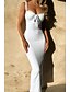 economico Abiti di Laurea-Per donna Abito Midi Abito Bianco Abito da laurea Abito Sottoveste Moda Moderno Compleanno Laurea Data Vestibilità regolare Semplice Senza Maniche Spalline sottili Giallo Chiaro Nero Bianco Estate