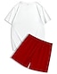 voordelige Bedrukte T-shirts voor heren-Voor heren Palmboom 2 stuks T-shirts sets Zomer tops Korte mouw Korte broek Strakke ronde hals Sport Casual Strandvakantie Buiten Urheilu Dagelijks 3D-afdrukken Zomer Zwart Groen Rood
