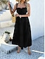 preiswerte Abschlusskleider-Damen Langes Kleid Maxikleid Weißes Kleid Abschlusskleid Freizeitkleid Schwingkleid Mode Modern Täglich Strand Wochenende Normale Passform Einfach Ärmellos Spaghettiträger Schwarz Weiß Gelb Blau
