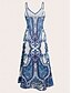 tanie Sukienki boho-Sukienka maxi damska sukienka w kształcie litery A sukienka typu slip wakacyjna codzienna regularne dopasowanie z grafiką plemienną bez rękawów dekolt w serek różowa niebieska pomarańczowa lato wiosna