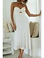 abordables Robes décontractées blanches-Femmes Robe Midi Robe Blanche Robe de remise des diplômes Mode Vacances Anniversaire Fête Coupe régulière Uni Sans manches Sans bretelles Blanche Jaune Vert Été