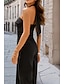 preiswerte Party-Overalls-Damen Normal Overall Elegant Einfarbig Ärmellos Neckholder Rückenfrei Party Normale Passform Schwarz Weiß Rote Sommer