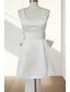 cheap Weddings &amp; Events-Engagement Little Graduation White Dresses Wedding Dresses A-Line Camisole Sleeveless Short / Mini Satin Bridal Gowns With Bow(s) Ruched