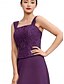 baratos Abaixo de 129,99 $-Conjuntos de Vestido Mãe da Noiva Vestido Elegante Simples Decote Redondo Comprimento do Chá Chiffon Poliéster Renda Manga Longa com Renda Cor Sólida