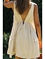 preiswerte Abschlusskleider-Damen Minikleid Weißes Kleid Abschlusskleid Mode Abschlussfeier Ausgehen Normale Passform Einfach Ärmellos V Ausschnitt Weiß Marineblau Aprikose Sommer