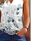 billige Tanktoppe og camisole til kvinder-Kvinders Camisole Tank Top Ombre Blomster Casual Ærmeløs Notched Hals Regular Top Dagligt Knapper Print Lys Blå Sommer