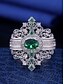 economico Anelli da donna-anello vintage da donna con corona di smeraldi: eleganti gioielli di ispirazione reale per fidanzamenti, matrimoni e occasioni speciali