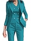 cheap Mom&#039;s Pant Suits-3 Piece Mother of the Bride  Elegant Simple Shirt Collar Ankle Length Polyester Long Sleeve with Solid Color
