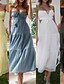 economico Abiti di Laurea-Per donna Abito Midi Abito Bianco Abito da laurea Abito Sottoveste Moda Moderno Compleanno Ferie Laurea Vestibilità regolare Semplice Senza Maniche Spalline sottili Nero Bianco Giallo Blu Estate