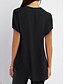 billige Plain tee-Dame T Shirt Ensfarvet Plain Mode Moderne Casual Kort Ærme V Hals Regulære Toppe Daglig Weekend Lynlås Sort Hvid Pink Vin Royal Blå Sommer