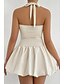 preiswerte Abschlusskleider-Damen Minikleid Weißes Kleid Abschlusskleid Neckholder-Kleid Mode Modern Abschlussfeier Date Teegesellschaft Normale Passform Einfach Ärmellos Neckholder Hellrosa Schwarz Weiß Rote Sommer