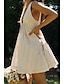 preiswerte Abschlusskleider-Damen Minikleid Weißes Kleid Abschlusskleid Mode Abschlussfeier Ausgehen Normale Passform Einfach Ärmellos V Ausschnitt Weiß Marineblau Aprikose Sommer