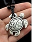 abordables Joyas para hombres-"Collar con colgante de tortuga marina tribal para hombre: cadena de cuerda de cuero vintage hecha a mano, joyería de estilo bohemio para playa, vacaciones y ropa informal"