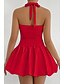 preiswerte Abschlusskleider-Damen Minikleid Weißes Kleid Abschlusskleid Neckholder-Kleid Mode Modern Abschlussfeier Date Teegesellschaft Normale Passform Einfach Ärmellos Neckholder Hellrosa Schwarz Weiß Rote Sommer