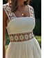 abordables Robes de Diplôme-Femmes Robe Midi Robe Blanche Robe de remise des diplômes Élégant Mode Moderne Vacances Anniversaire Sortir Coupe régulière Uni Sans manches Col en U Blanche Été