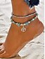 abordables Pulsera de mujer-Tobillera con dije de estrella de mar y tortuga estilo bohemio: pulsera de tobillo con capas de cuentas hecha a mano, joyería de surfista de playa para mujeres y niñas, accesorio para pies para las vacaciones de verano