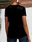 abordables Camiseta de Humor &amp; Citas-Camiseta de mujer con texto en inglés &quot;Broma a mi marido&quot;, elegante, informal, de manga corta y cuello redondo, para uso diario, fin de semana, con estampado en negro, rojo, morado y blanco roto, para