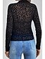 billige Kvinnenes Kunst &amp; Design Topper-Dame Skjorte Bluse Leopard Stilfull Moderne Langermet Høyhalset Vanlige topper Daglig Ferie Netting Svart Sommer
