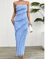 preiswerte Weiße Freizeitkleider-Damen kleid lang Weißes Kleid Ballkleid abendkleider Cocktailkleid Modisch Modern festliche kleider damen Hochzeit Party Besondere Anlässe Regular Fit Glatt Ärmellos Trägerlos Weiß Rosa Blau Grün